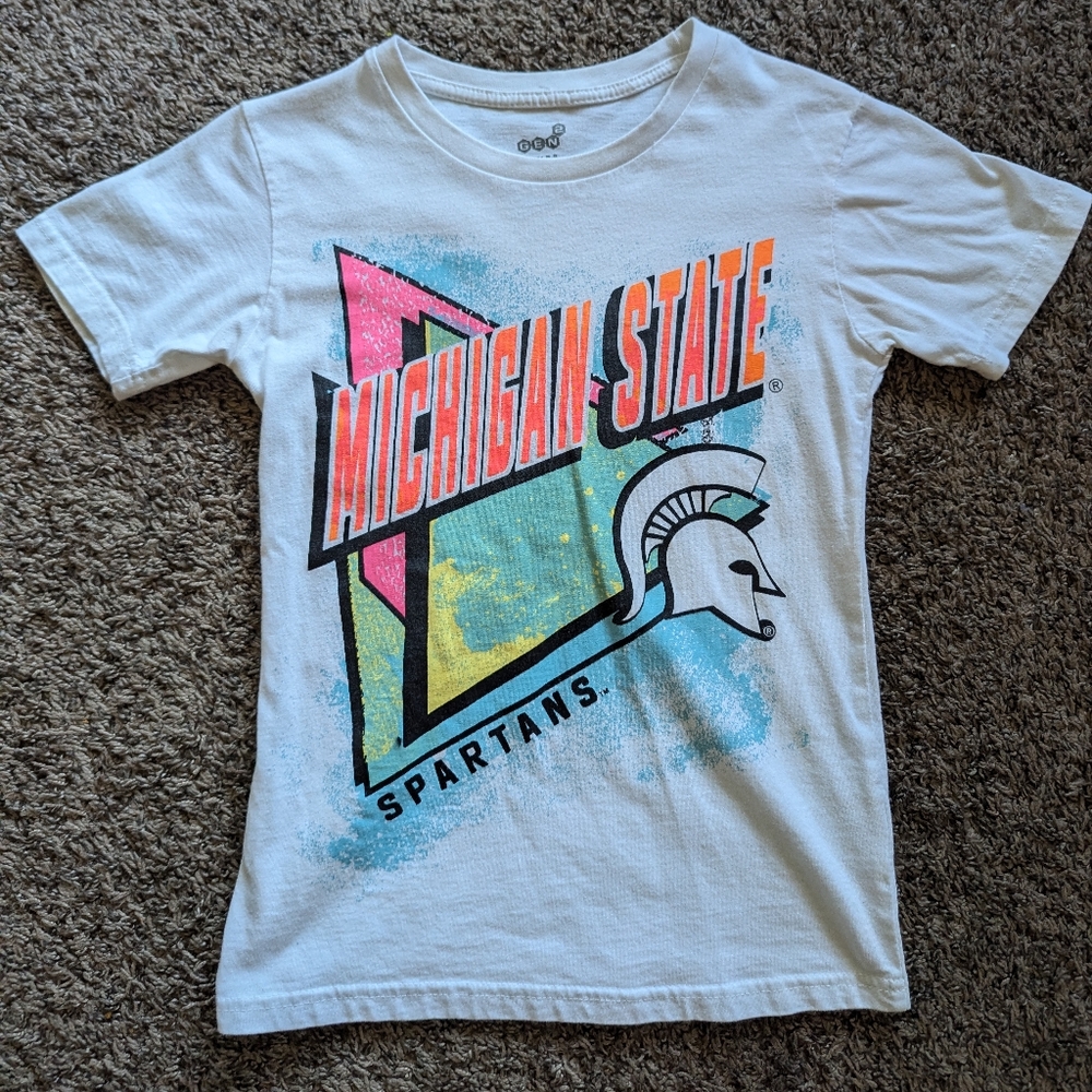 Michigan State University, white tee shirt, Size Small